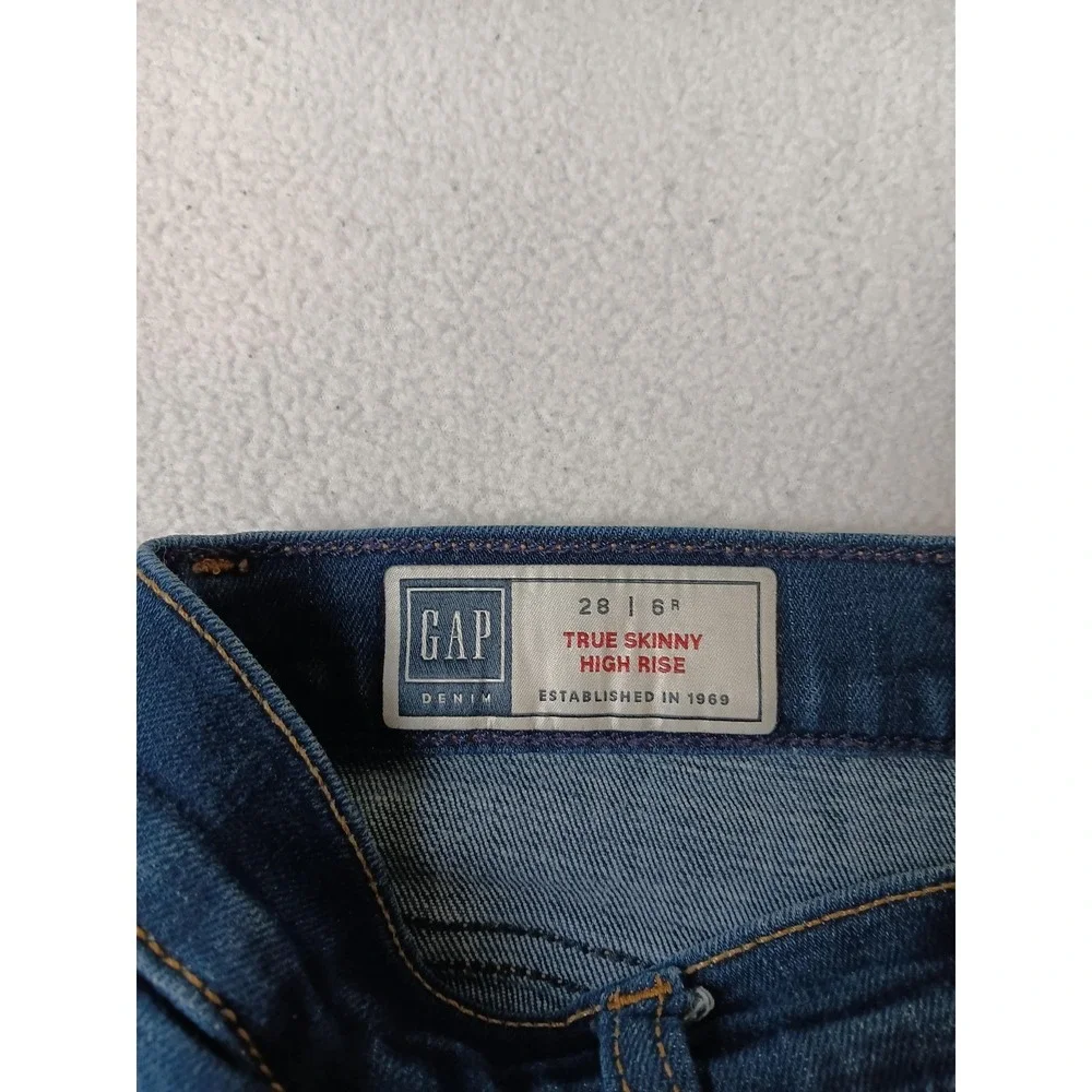 Gap Jeans Womens 6R Blue True Skinny High Rise Dark Wash Stretch Denim